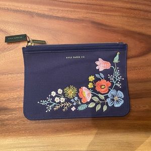 Rifle Paper embroidered canvas every day pouch